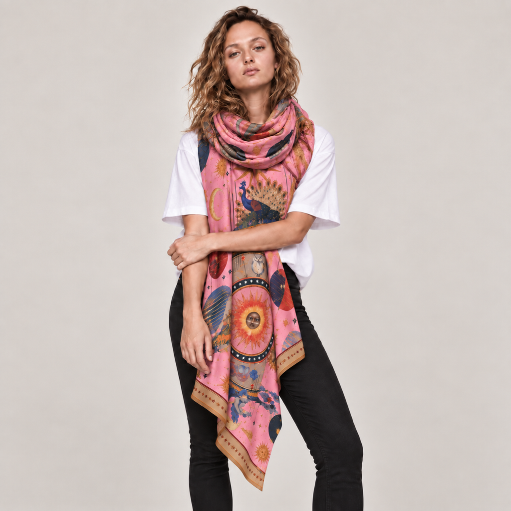 ASTRAEA CASHMERE SCARF - LIGHT ROSE