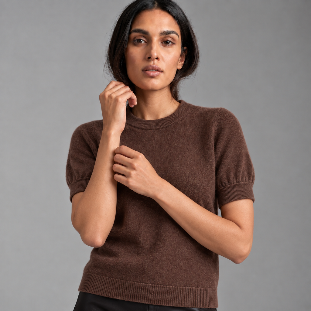 BRUSHED CASHMERE SHIRT - CHICORY COFFEE