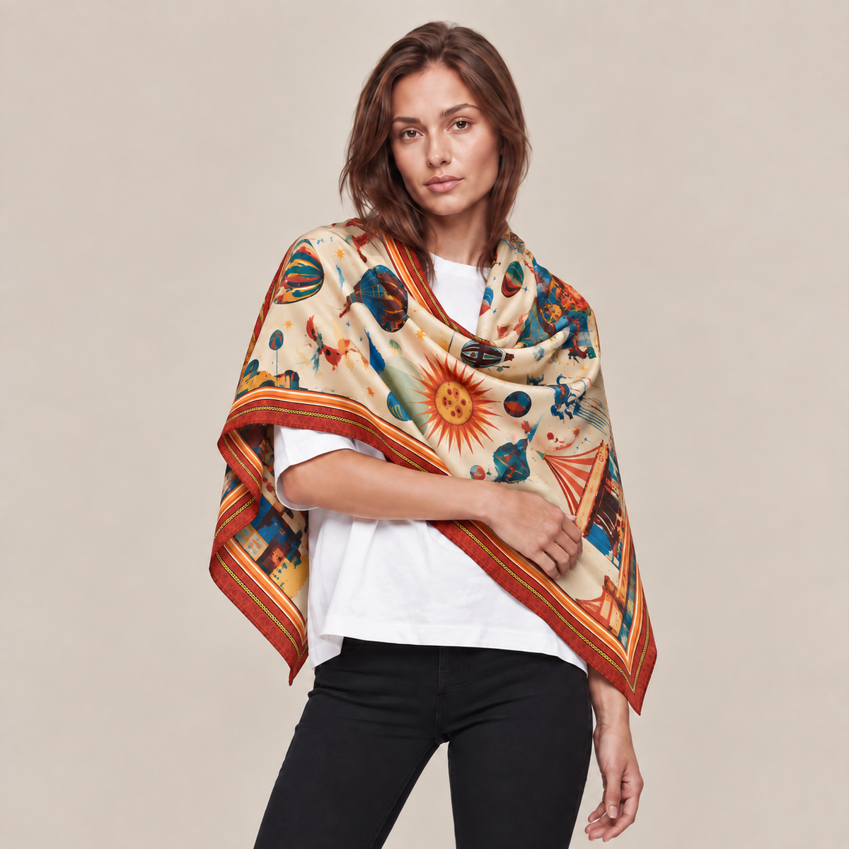 AERIS CASHMERE SCARF - OFF WHITE