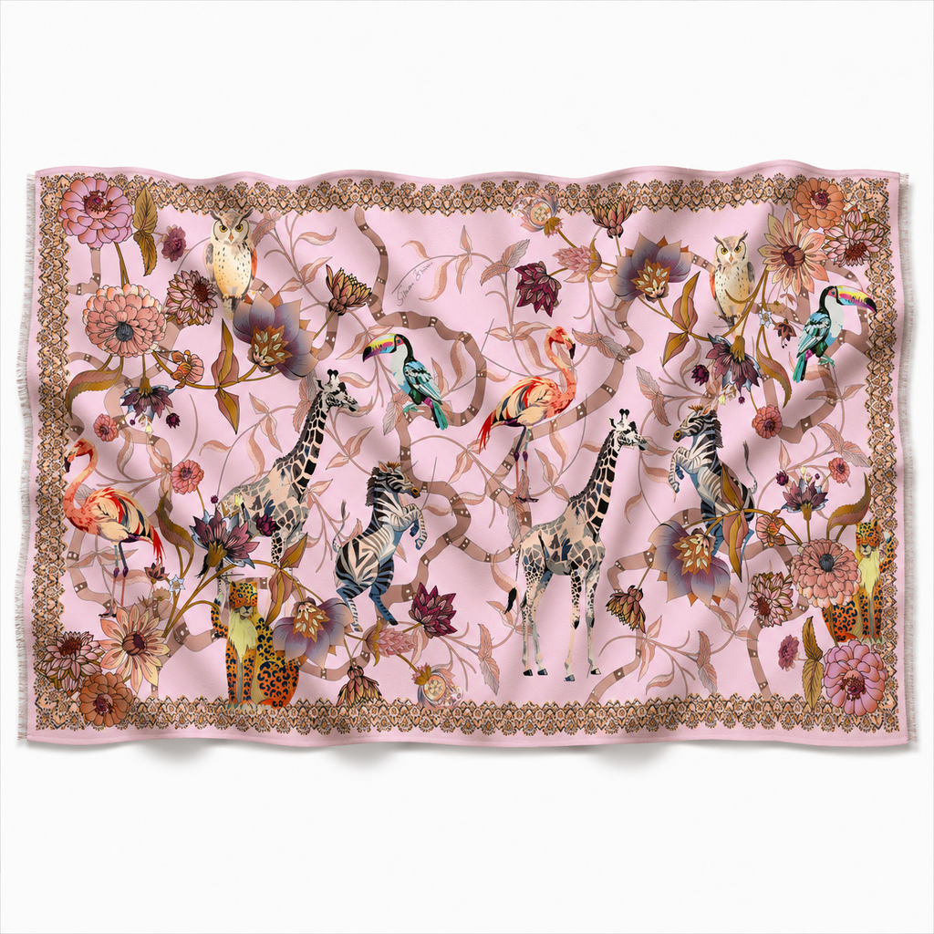 CANOPY CASHMERE SCARF - LIGHT ROSE