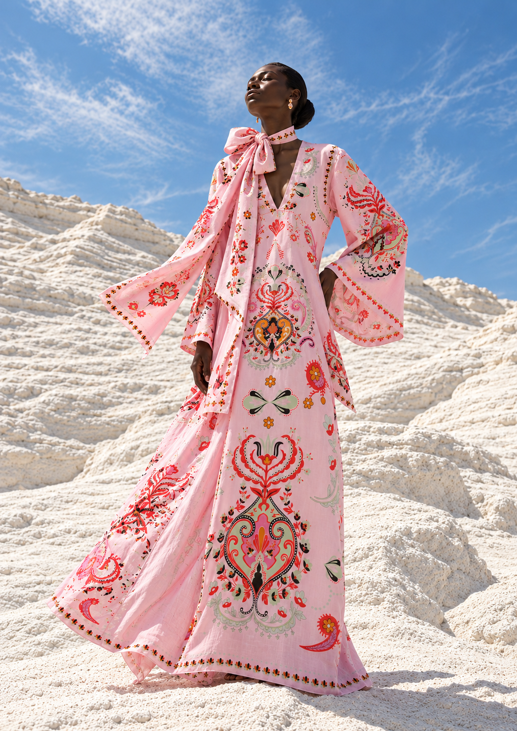 ARABICA PRINCESS DRESS RAMIE - LIGHT ROSE