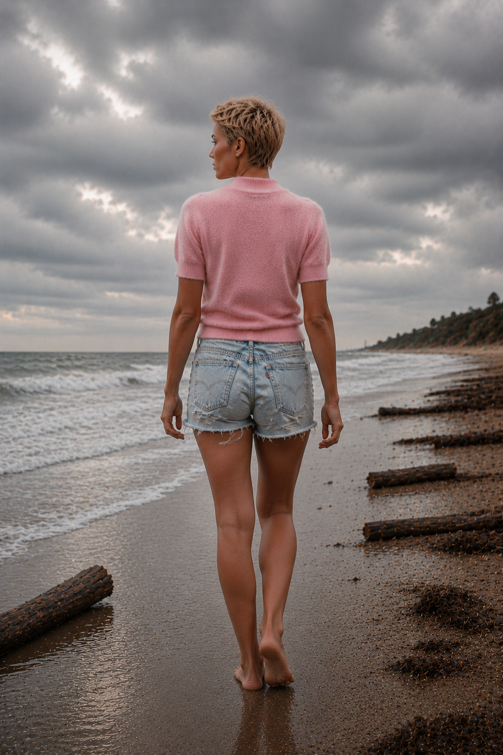 BRUSHED CASHMERE SHIRT - ROSE