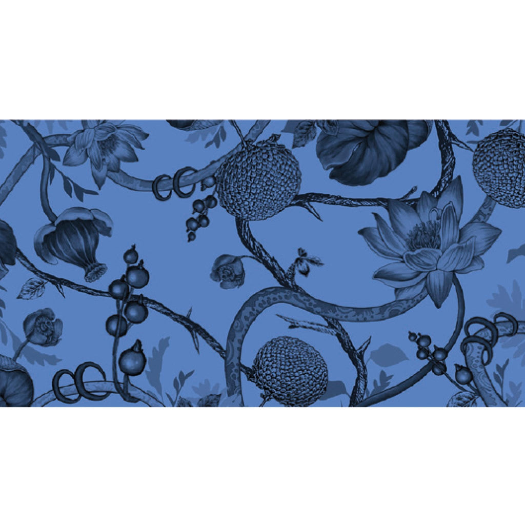 BOTANICAL FELTED CASHMERE  SCARF - BLUE