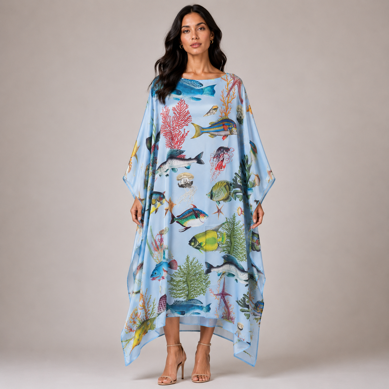 SHOAL SILK TUNIC - LIGHT BLUE
