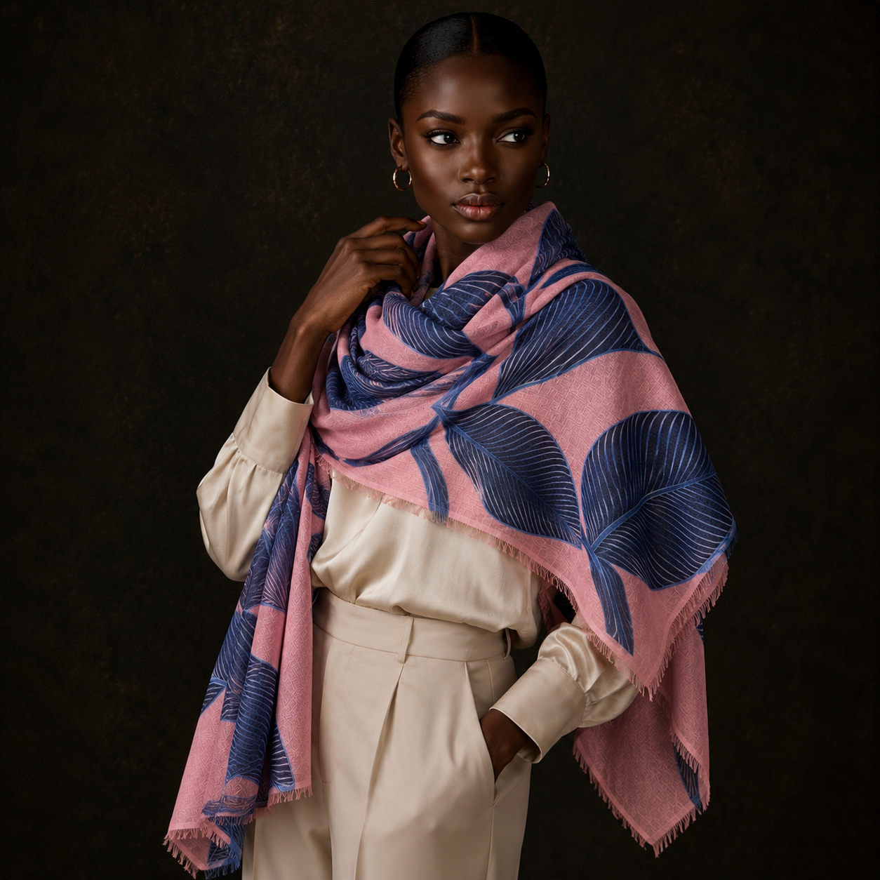 PALMA CASHMERE SCARF - rose
