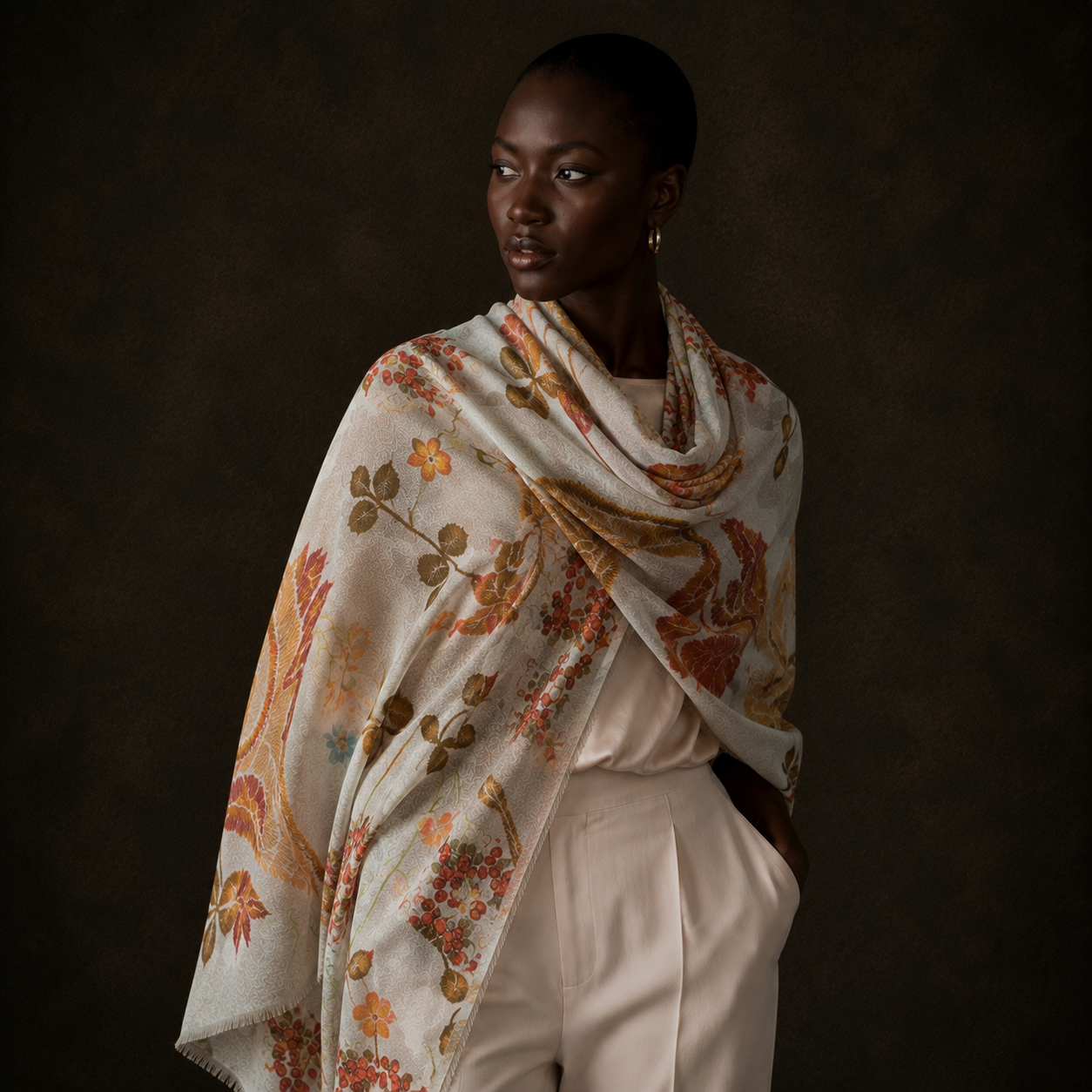 NESTLEAP CASHMERE SCARF - BIANCO