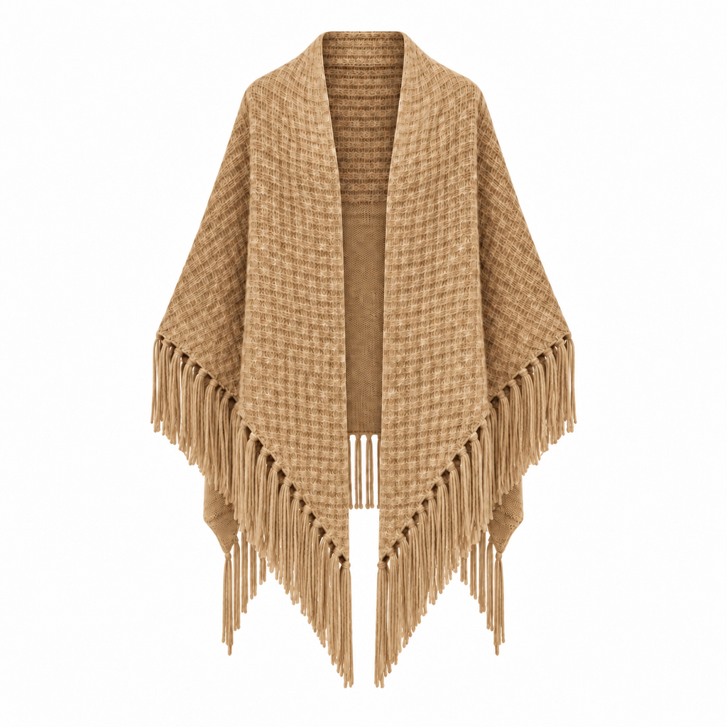 CELINA WAFFLE CAPE - CAMEL