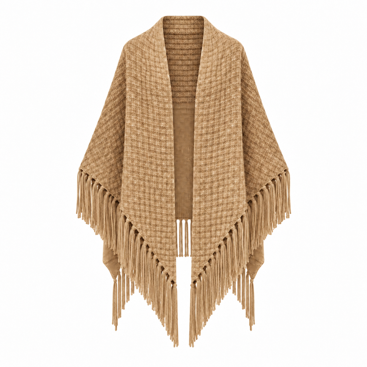 CELINA WAFFLE CAPE - CAMEL