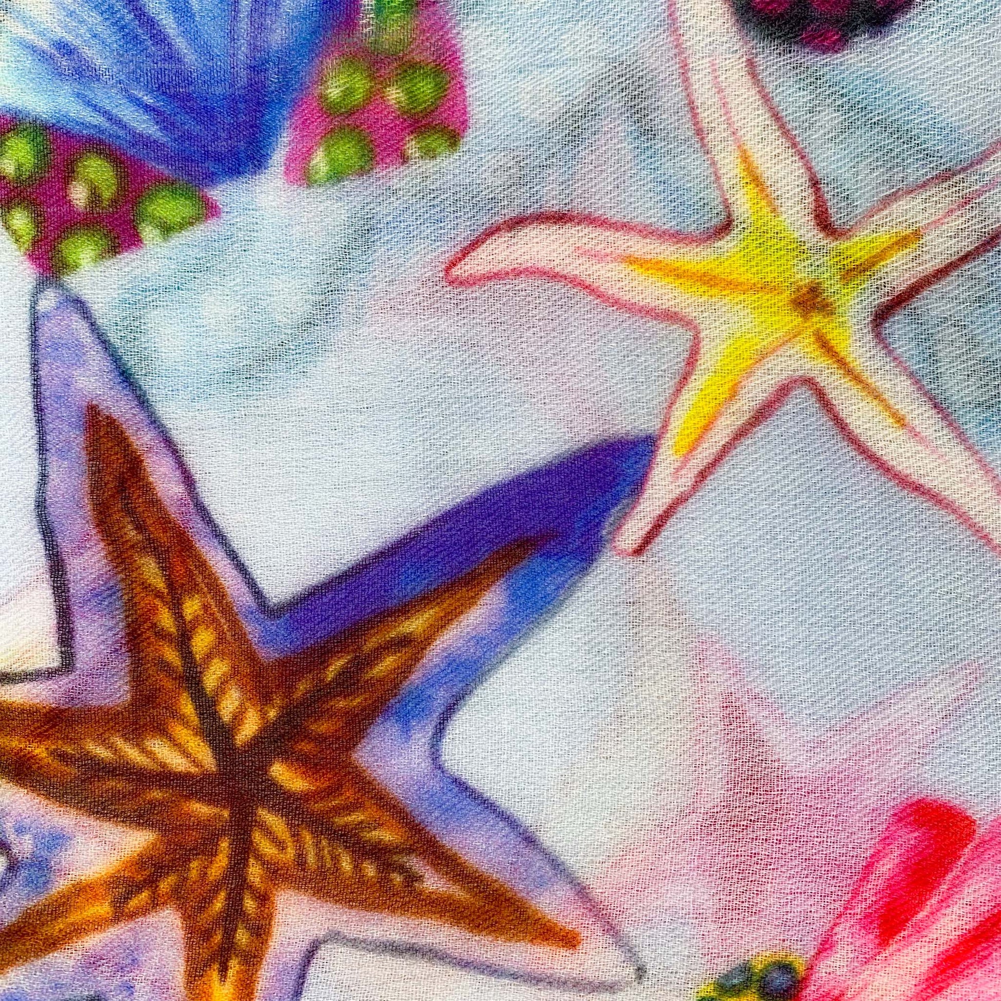 CORAL CASHMERE SCARF - BLUE