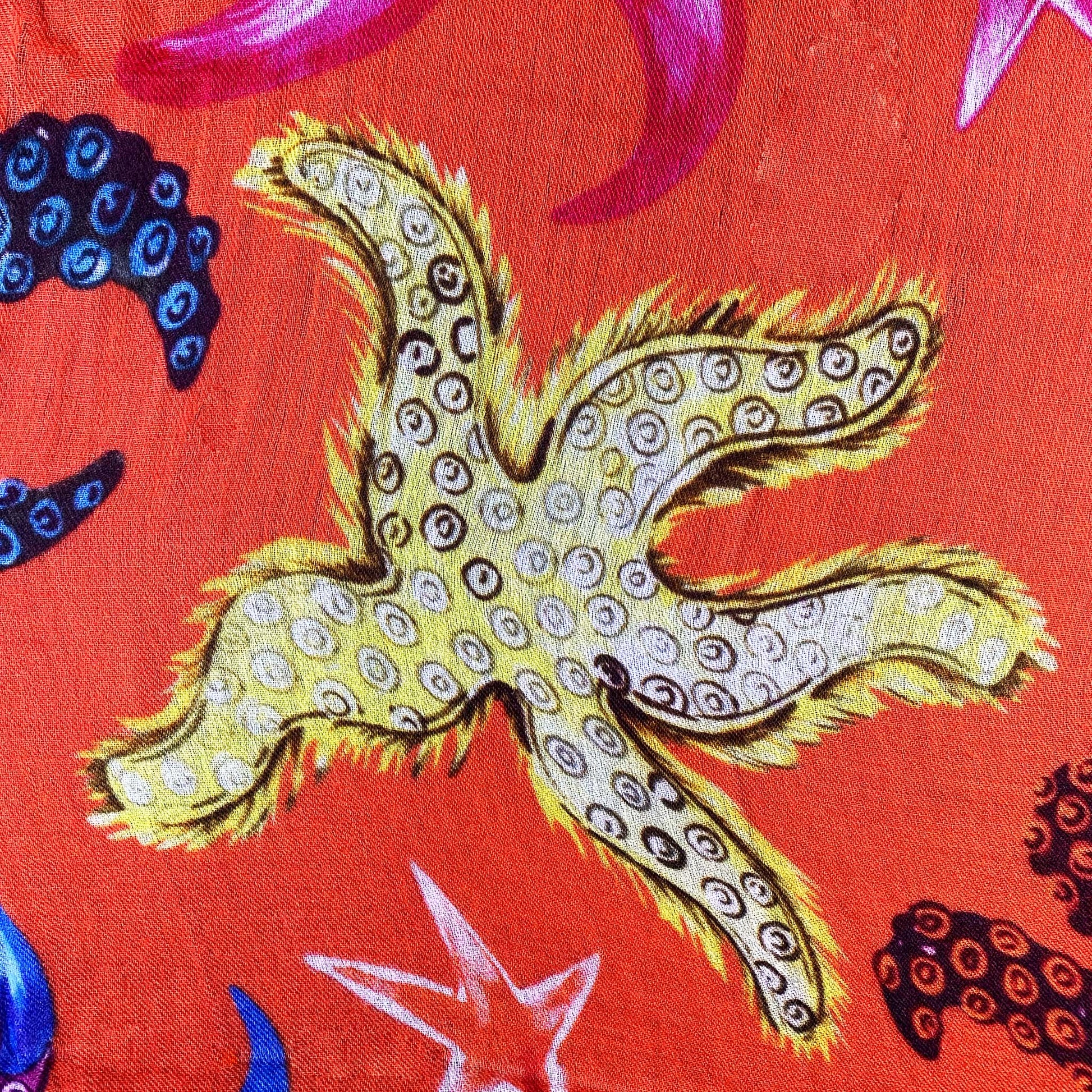 CORAL CASHMERE SCARF - RED