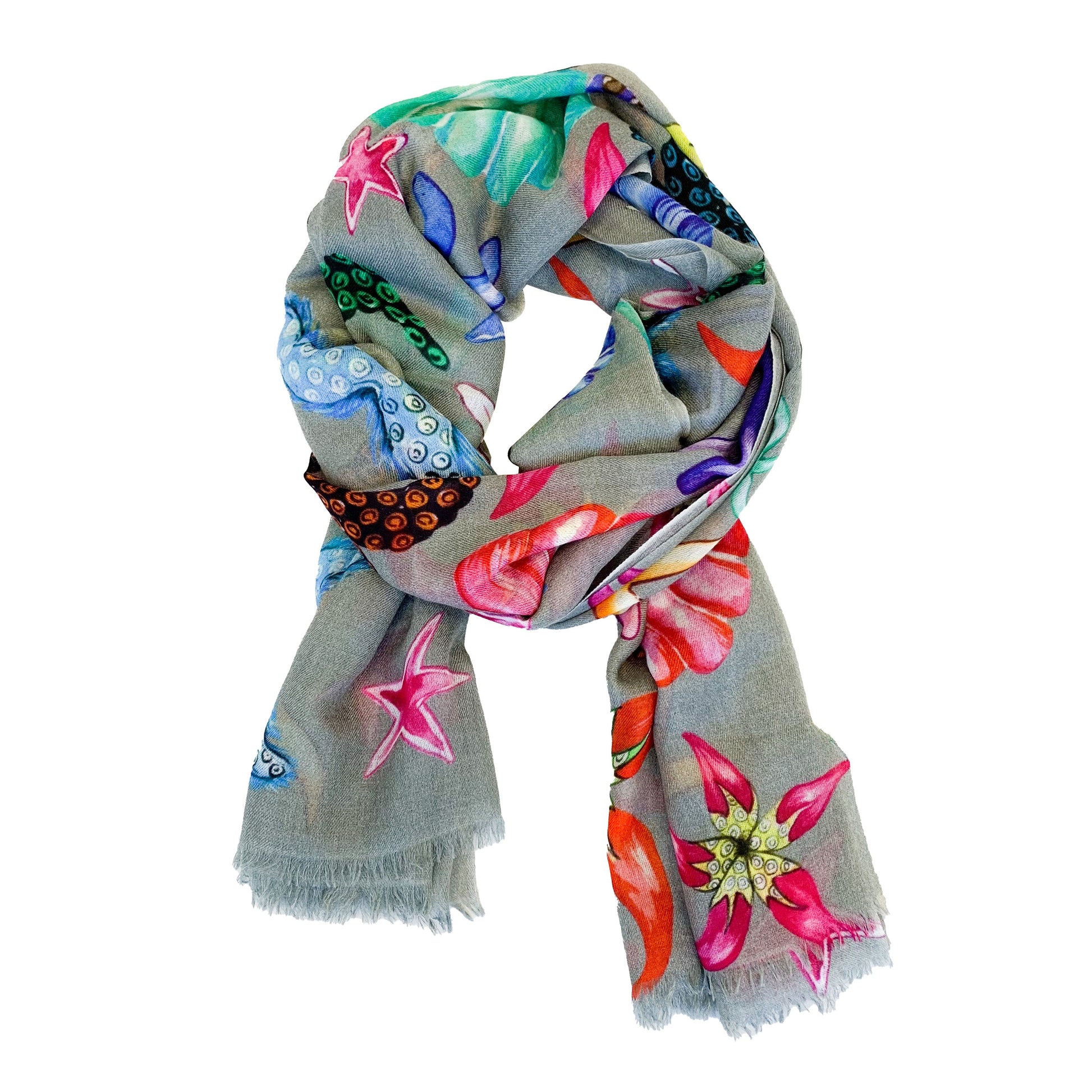 CORAL CASHMERE SCARF - TAUPE