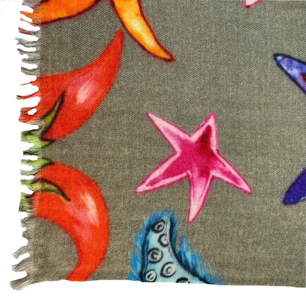 CORAL CASHMERE SCARF - TAUPE