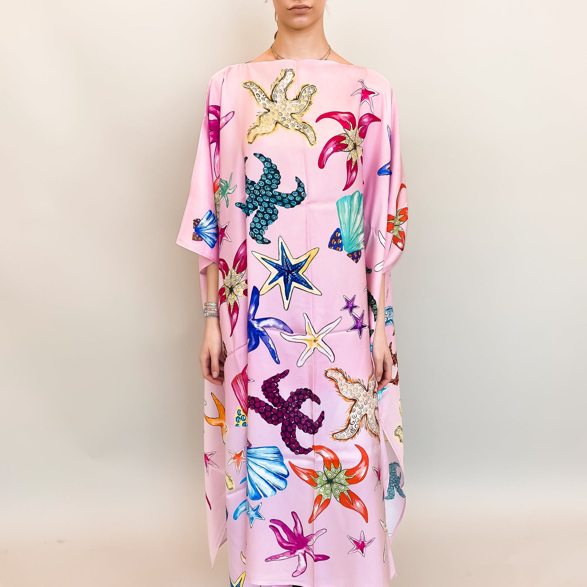 CORAL SILK TUNIC - ROSE