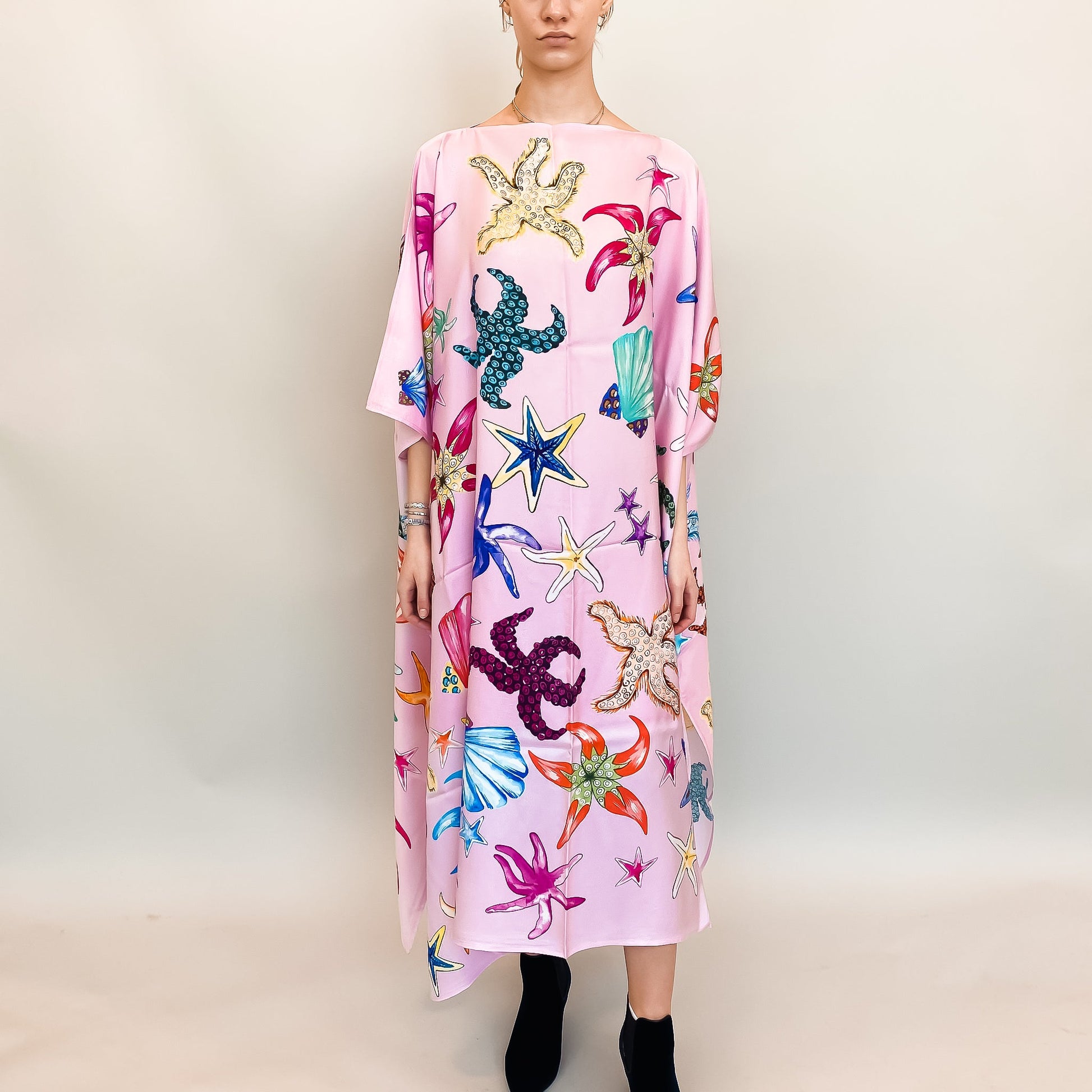 CORAL SILK TUNIC - ROSE