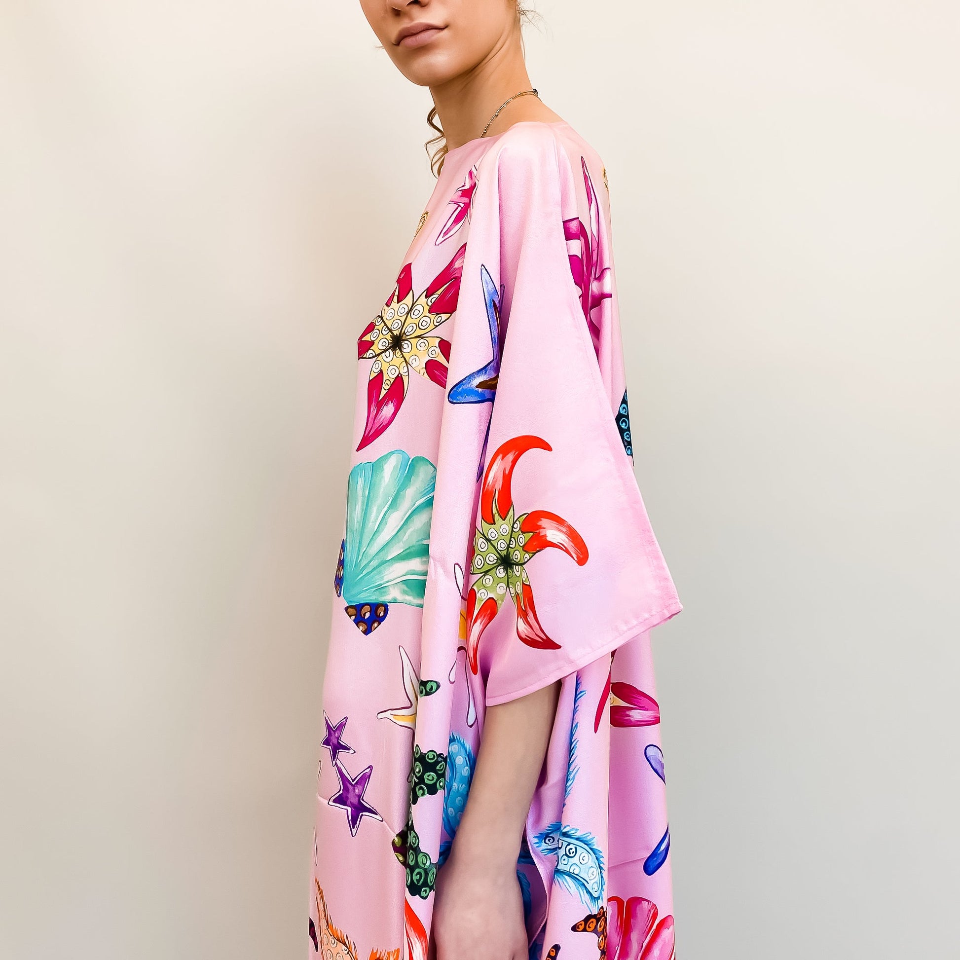 CORAL SILK TUNIC - ROSE