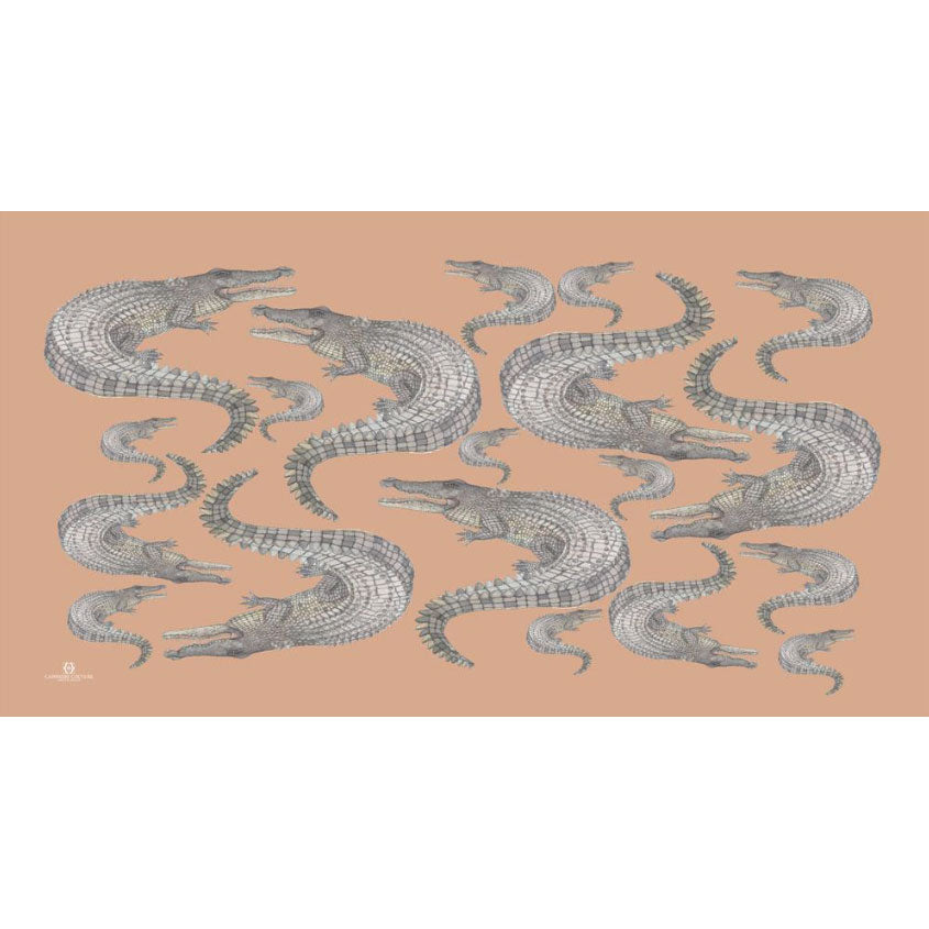 CROCODILE CASHMERE SCARF - JUTE