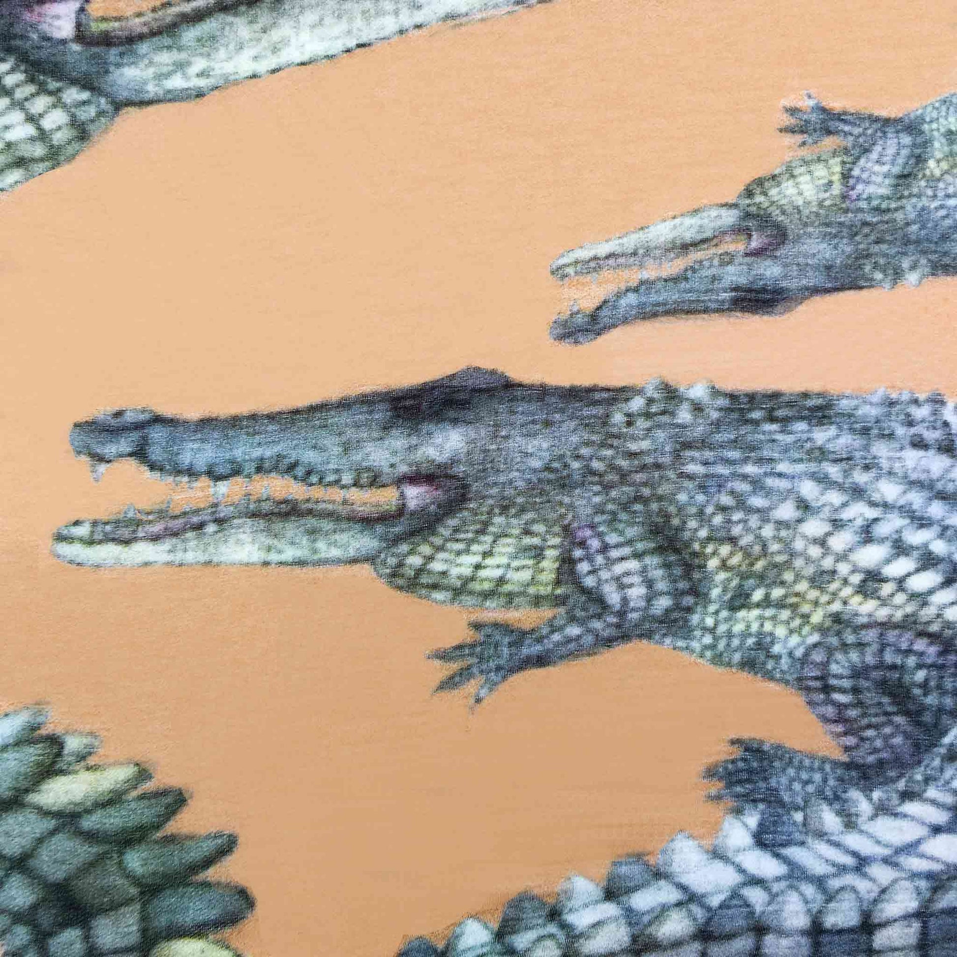 CROCODILE CASHMERE SCARF - JUTE