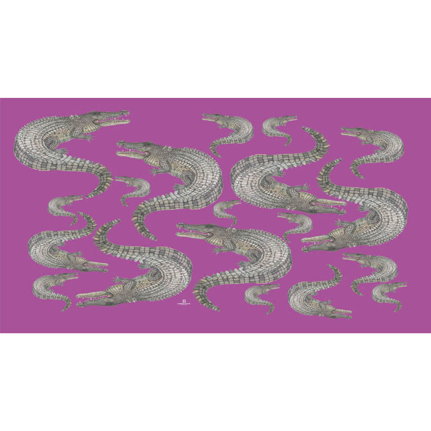 CROCODILE CASHMERE SCARF - PURPLE