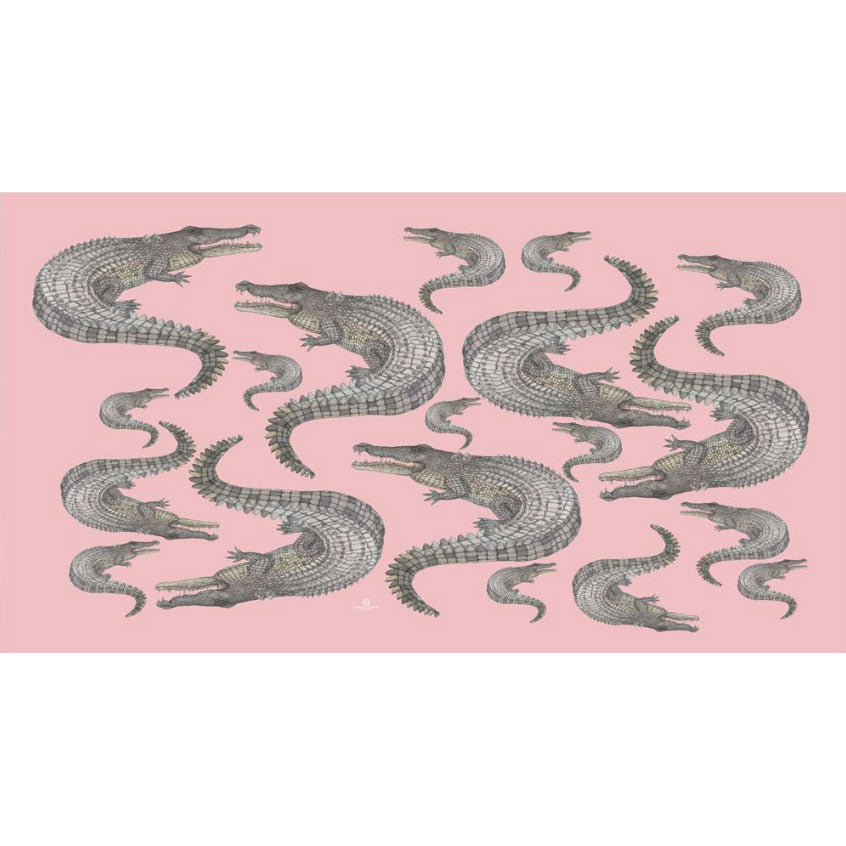 CROCODILE CASHMERE SCARF - ROSE