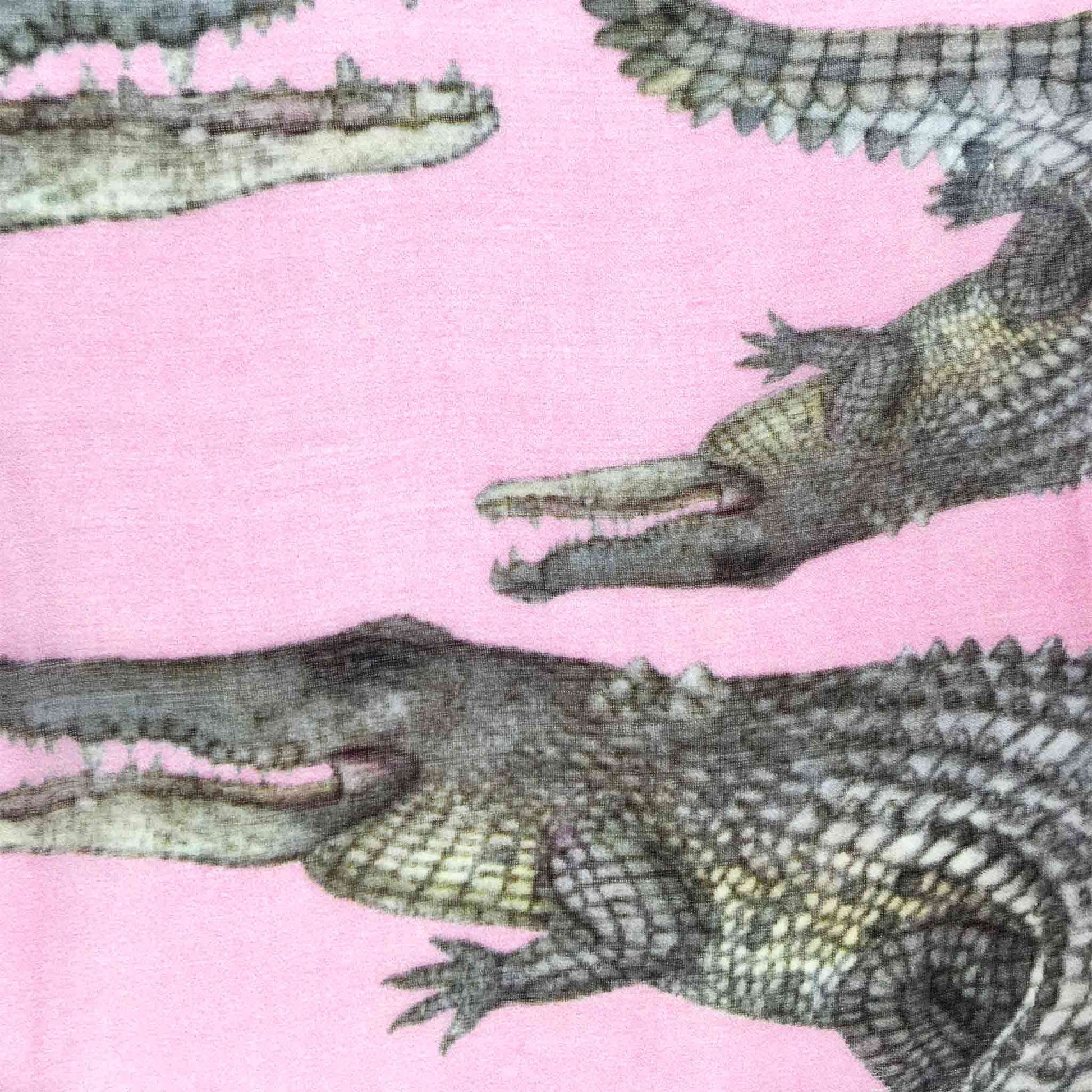 CROCODILE CASHMERE SCARF - ROSE