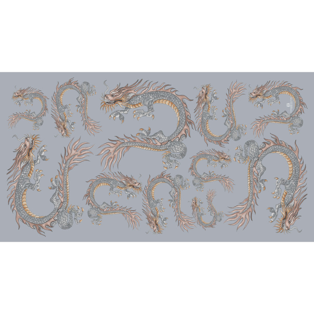 DRAGON CASHMERE SCARF - LIGHT GREY