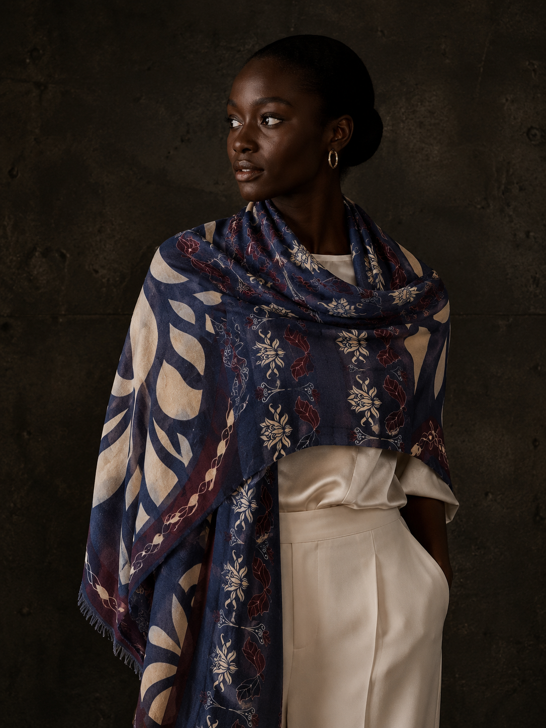 SPECIAL EDITION CASHMERE SCARF - navy