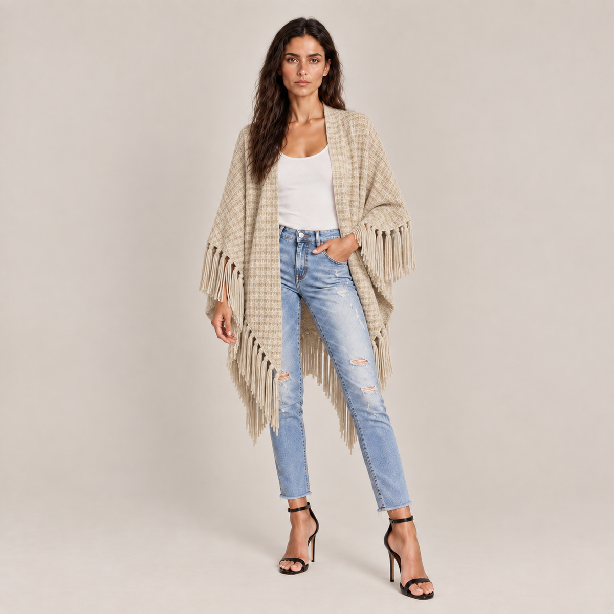 CELINA WAFFLE CAPE - WINTER DAWN