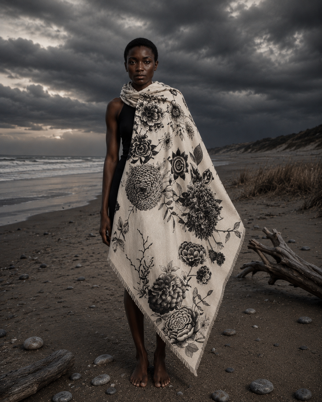 FLOWER EXPLOSION CASHMERE - CHALK