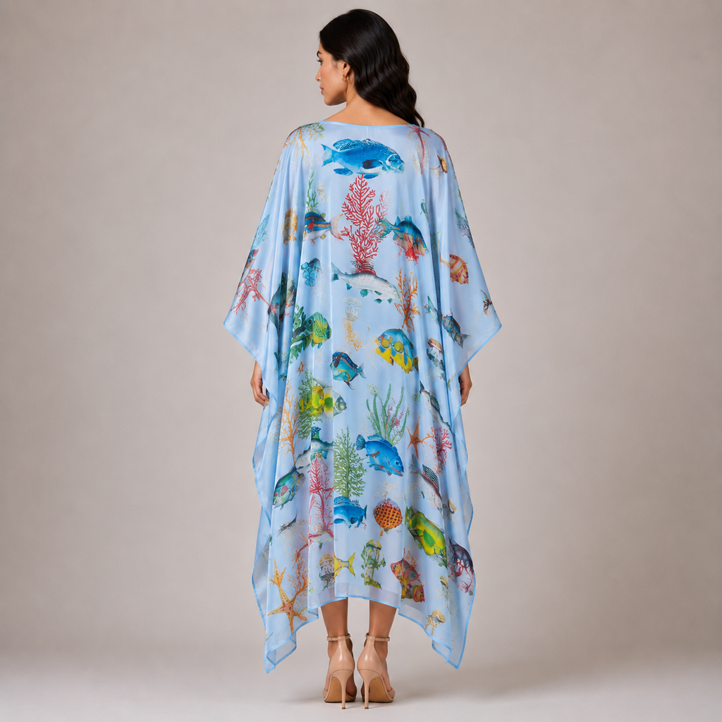 SHOAL SILK TUNIC - LIGHT BLUE