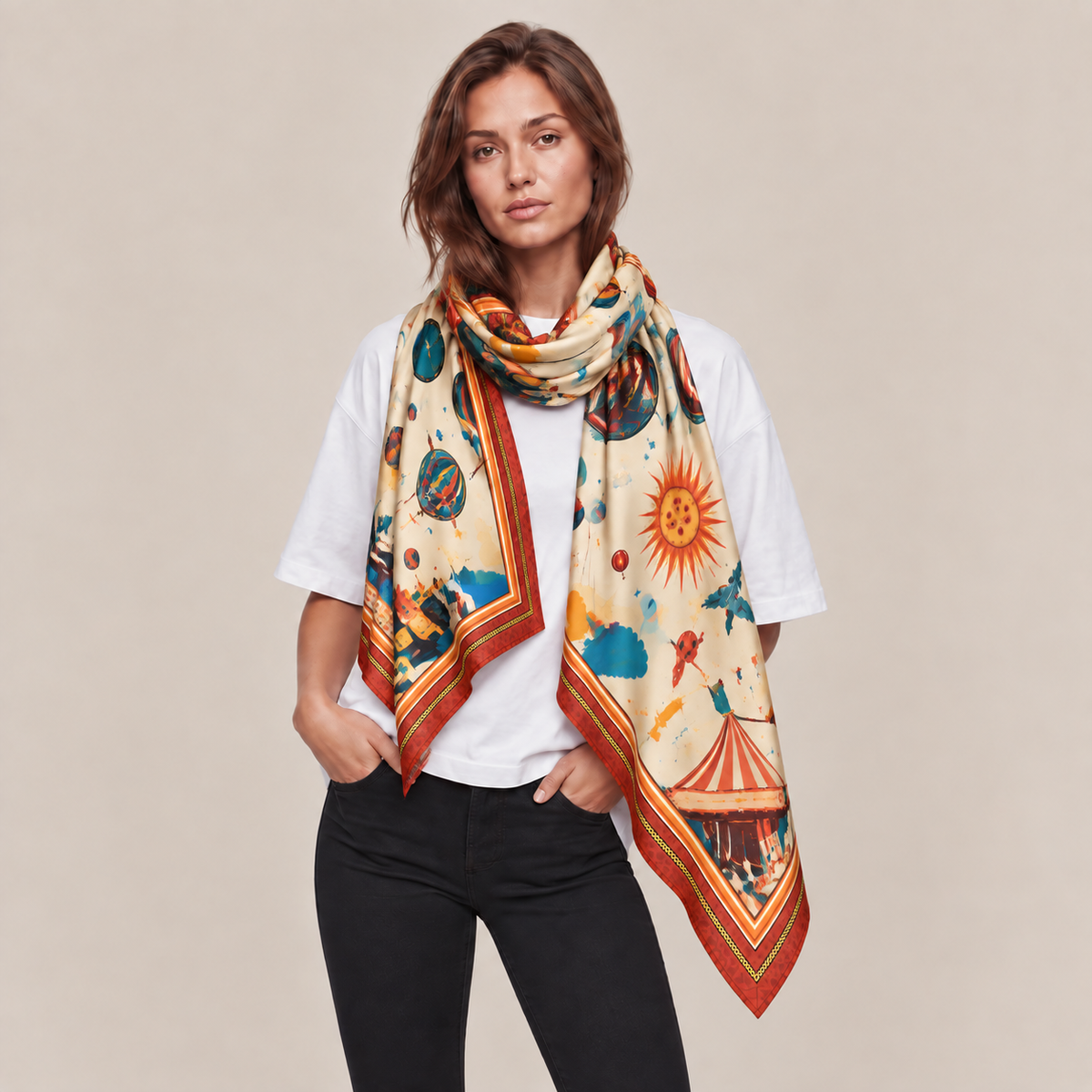 AERIS CASHMERE SCARF - OFF WHITE