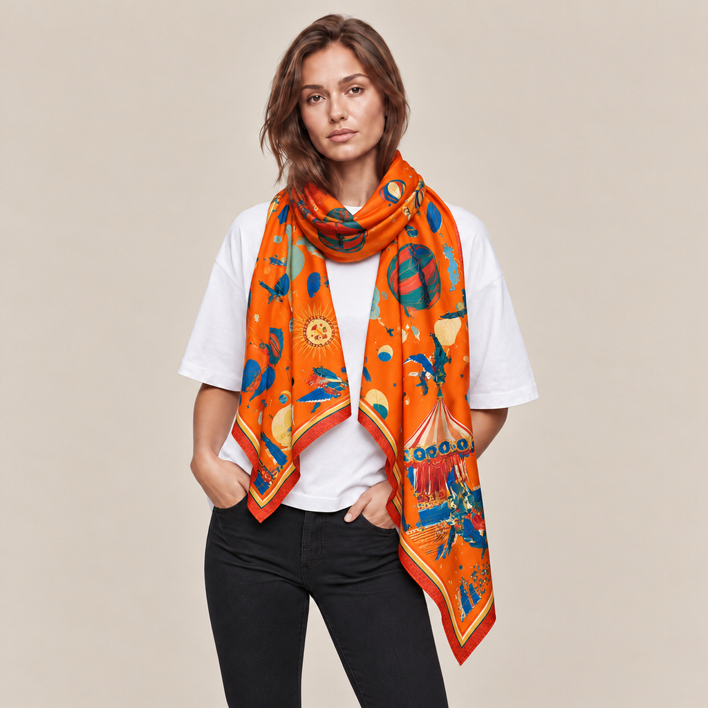 AERIS CASHMERE SCARF - ORANGE