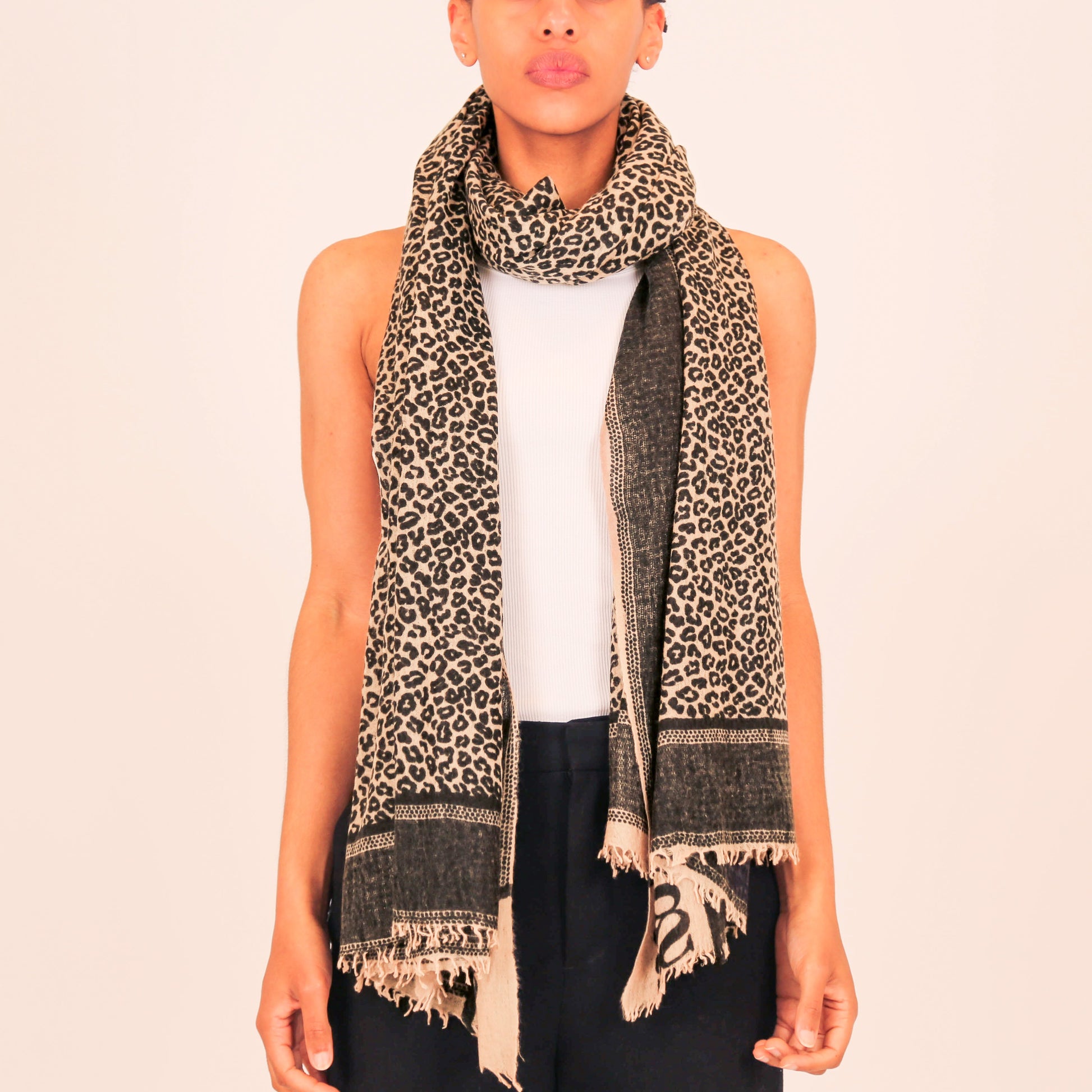 WE LOVE LEO FELTED CASHMERE SCARF