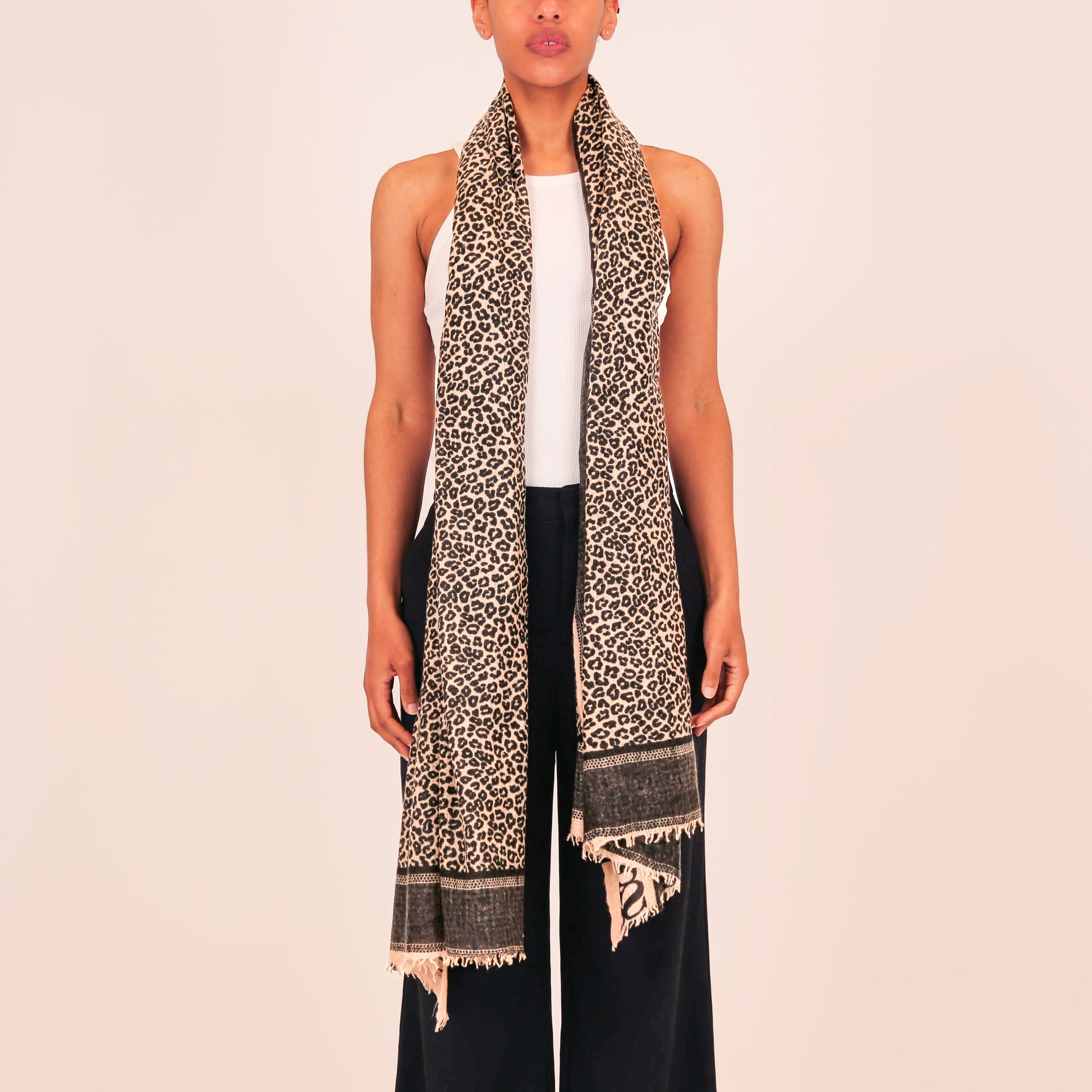 WE LOVE LEO FELTED CASHMERE SCARF