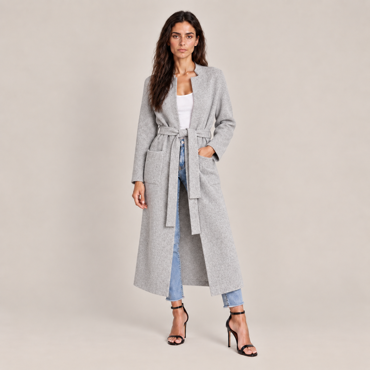 BRUSHED MAISON CARDIGAN - GREY