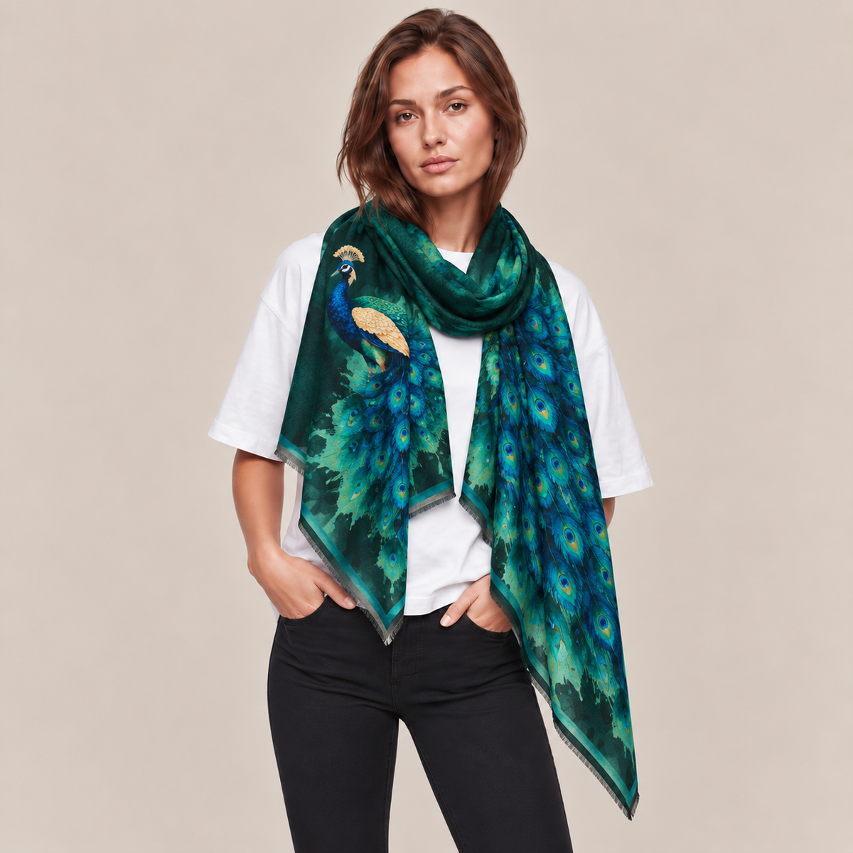 SIMONE SPECIAL ISOLA CASHMERE SCARF - EMERALD GREEN
