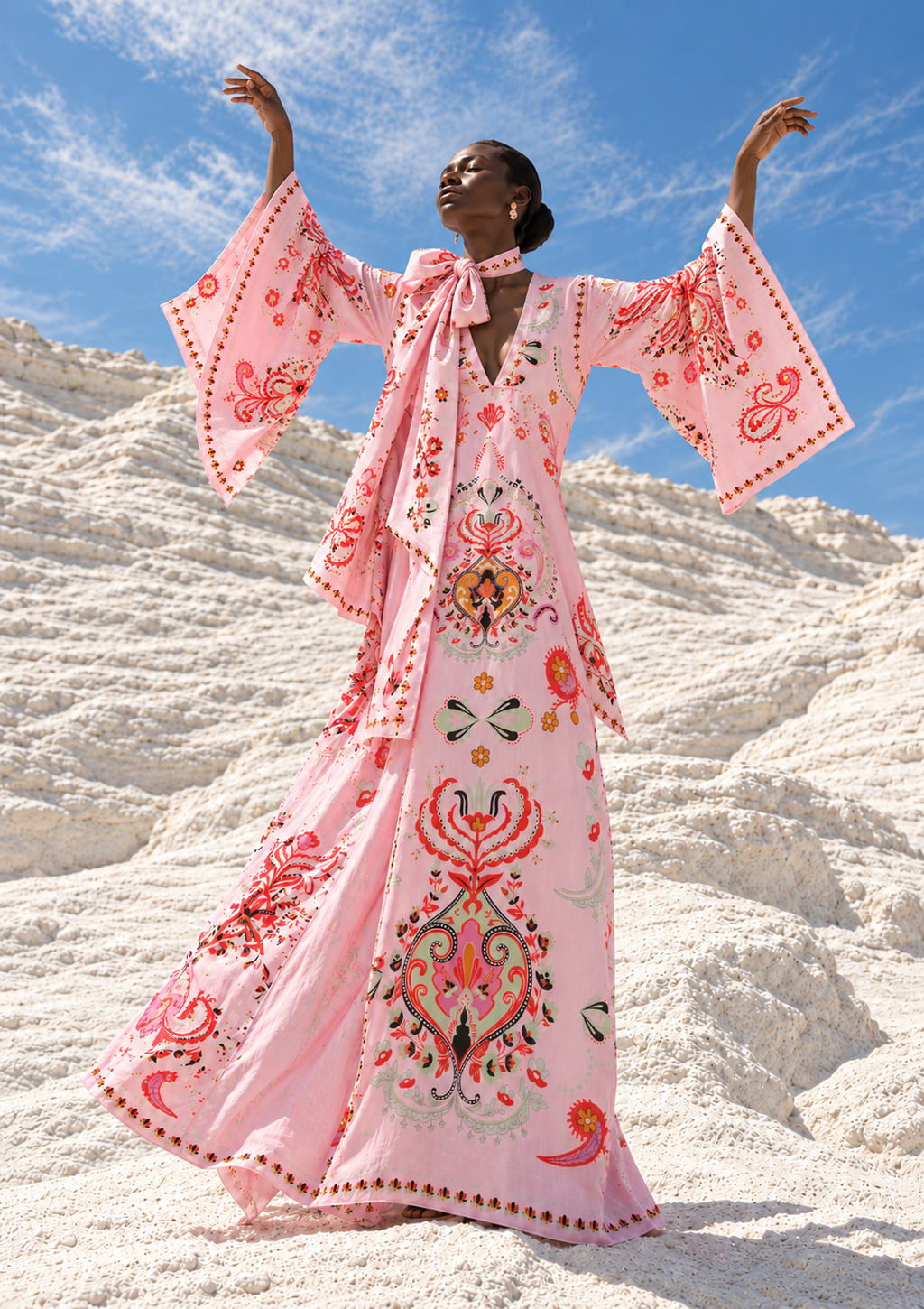 ARABICA PRINCESS DRESS RAMIE - LIGHT ROSE
