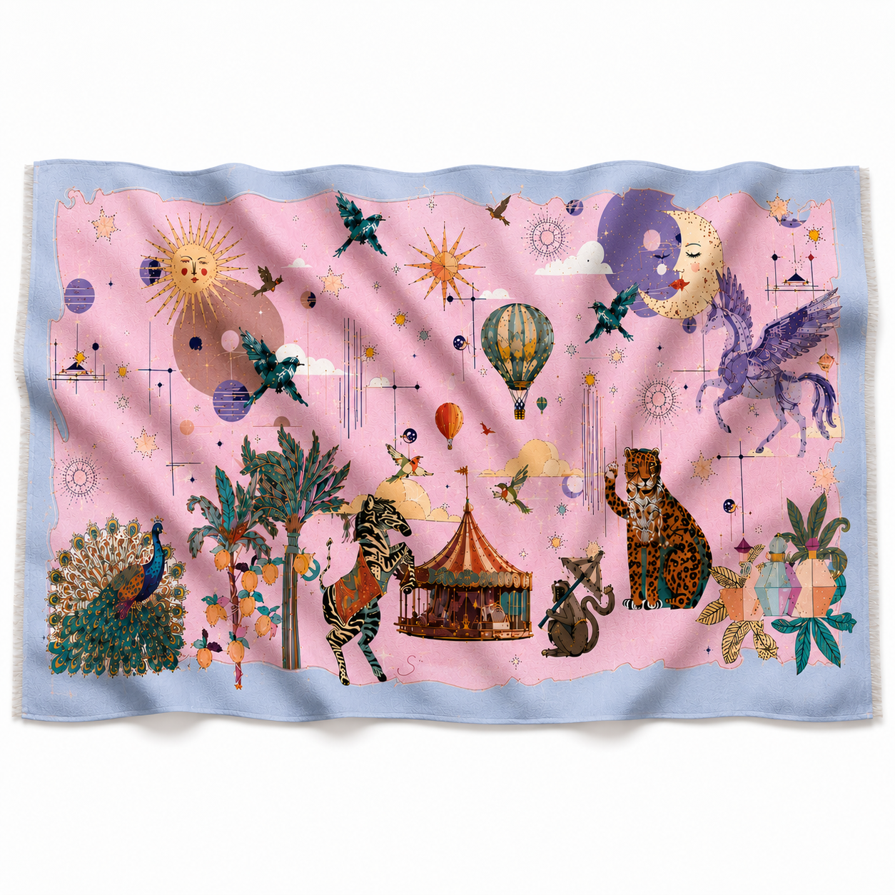 AURORA CASHMERE SCARF - LIGHT ROSE