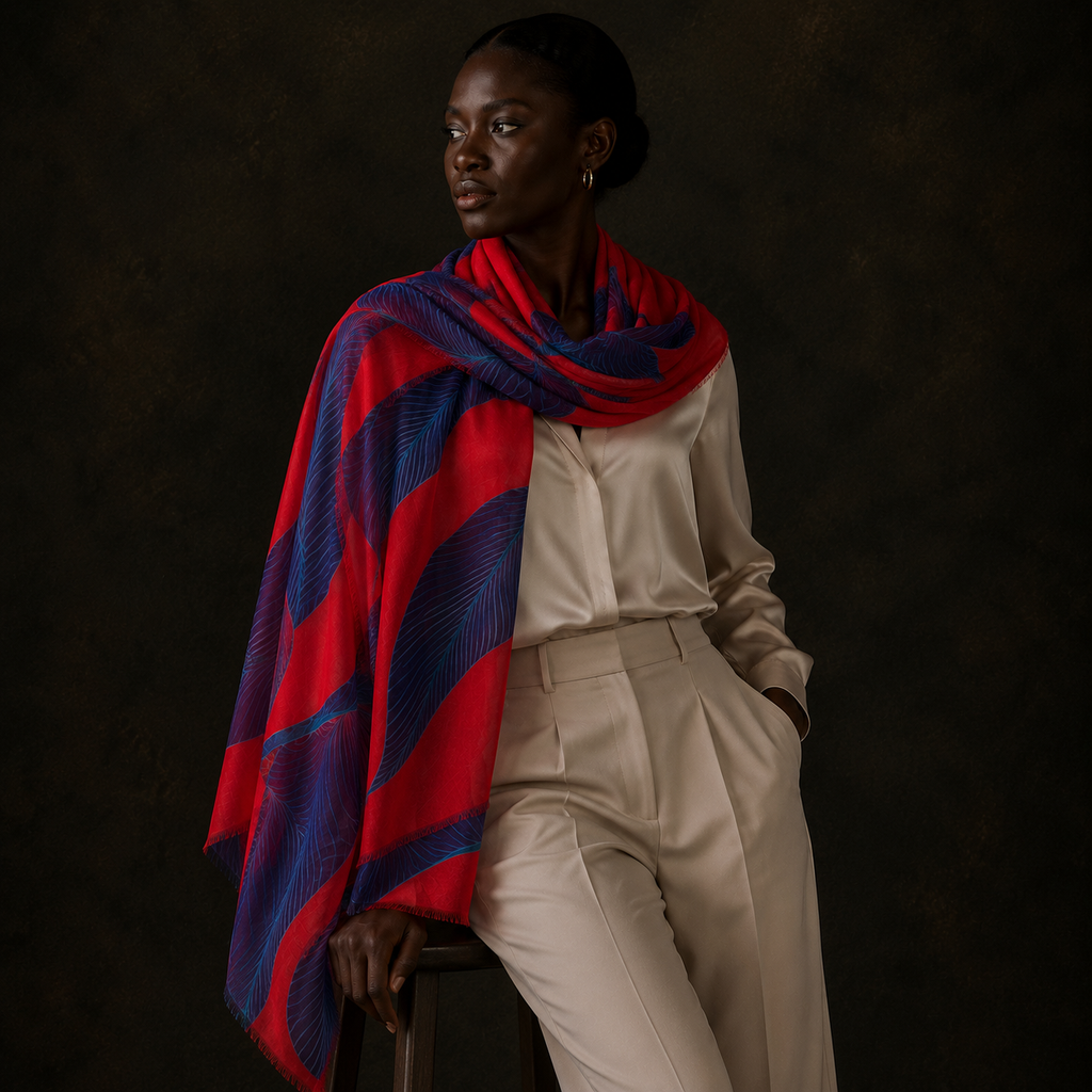 PALMA CASHMERE SCARF- RED