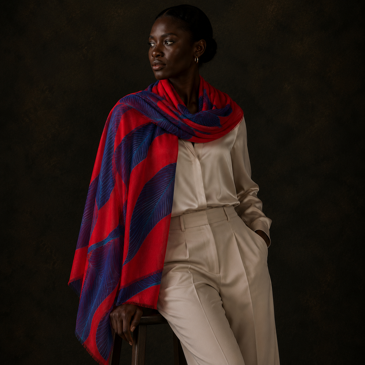 PALMA CASHMERE SCARF- RED