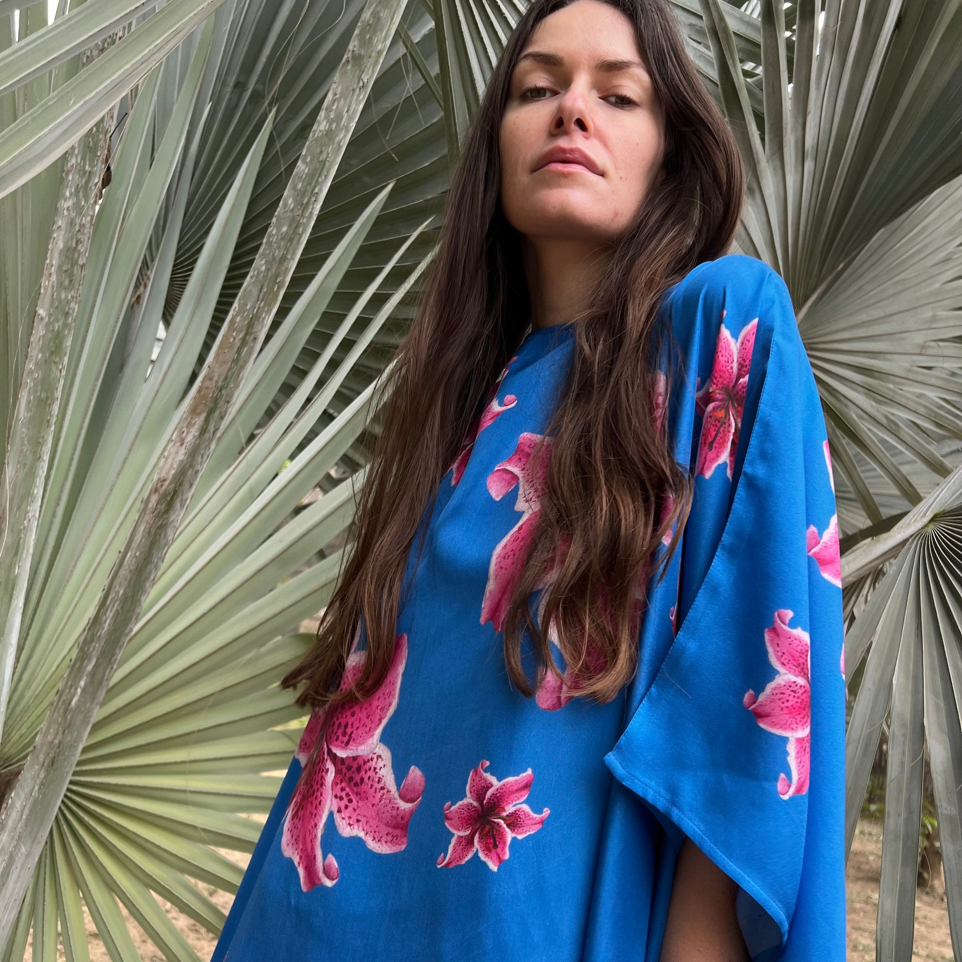 LILLY SILK TUNIC - BLUE