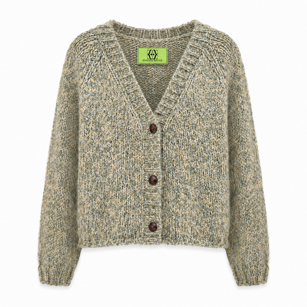 LENA CARDIGAN NIMBUS TWEED - GROVE