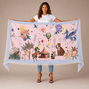 AURORA CASHMERE SCARF - LIGHT ROSE