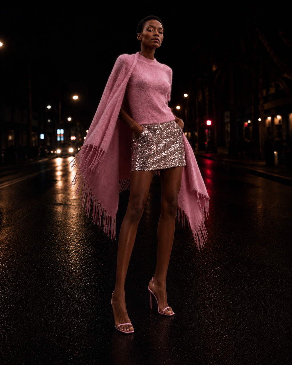 SHARON CAPE - PINK/LILAC