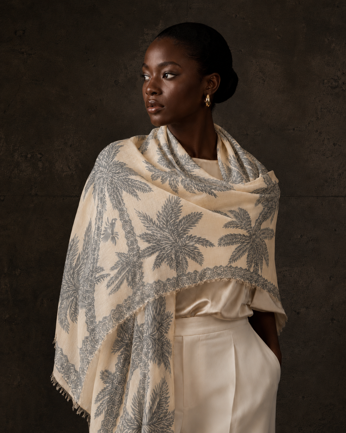 BLUETIDE CASHMERE SCARF - OFFWHITE