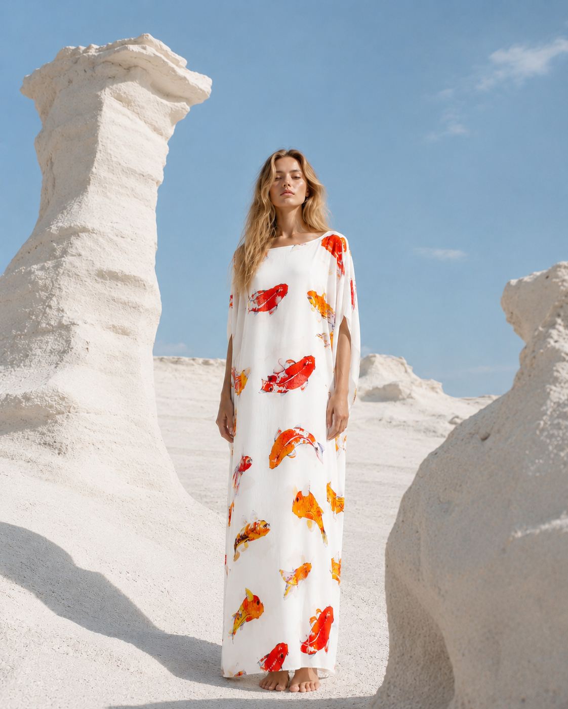 KOI SILK TUNIC - WHITE