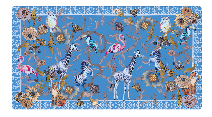CANOPY CASHMERE SCARF - BLUE