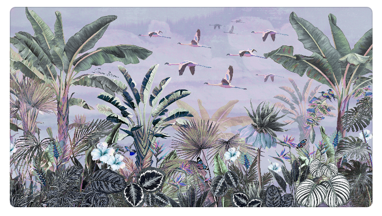 FLAMINGO CASHMERE SCARF - LIGHT BLUE