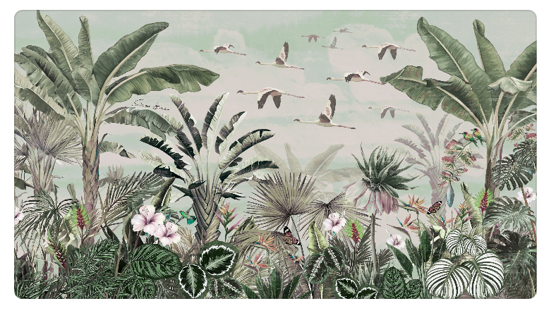 FLAMINGO CASHMERE SCARF - GREEN