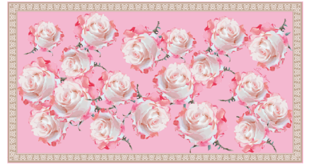 ROSES CASHMERE SCARF - PINK