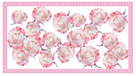 ROSES CASHMERE SCARF - OFF WHITE